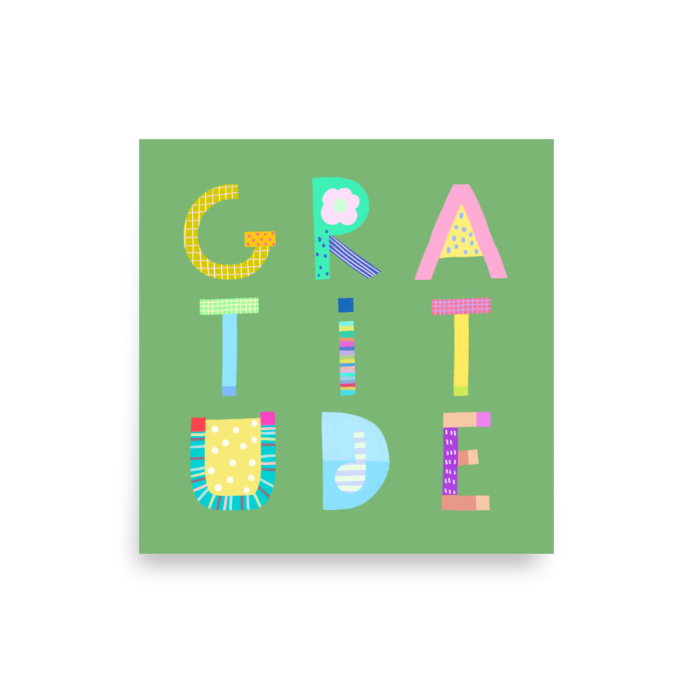 Gratitude Poster (Pastel Green) – Pick Pop Prints