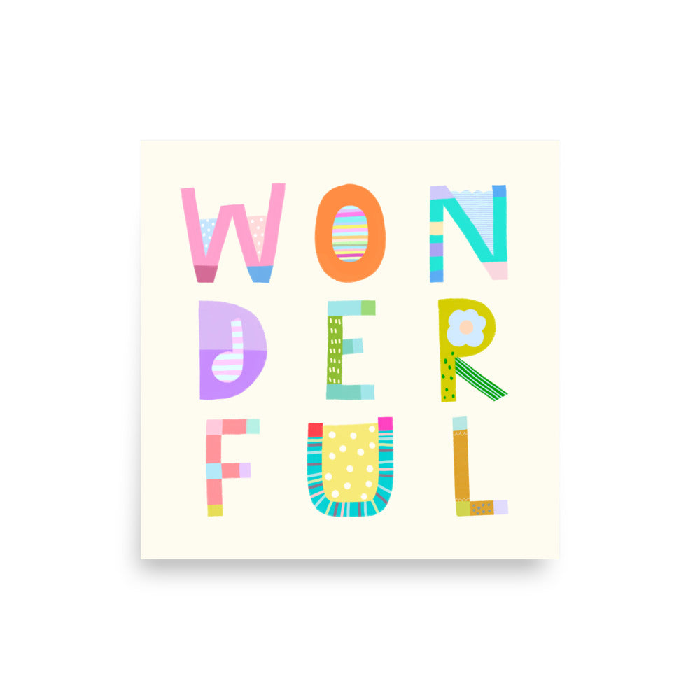 Wonderful Poster (Cream White) – Pick Pop Prints
