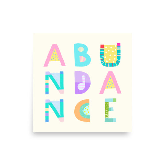 Abundance Poster (Cream White) – Pick Pop Prints