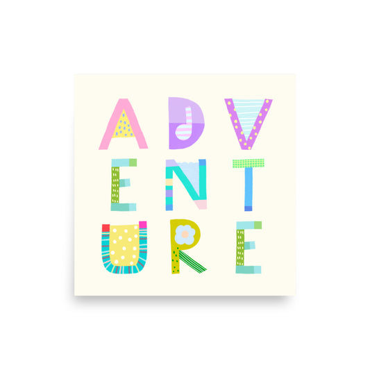 Adventure Poster (Cream White) - Pick Pop Prints