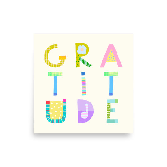Gratitude Poster (Cream White) – Pick Pop Prints