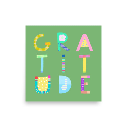 Gratitude Poster (Pastel Green) – Pick Pop Prints