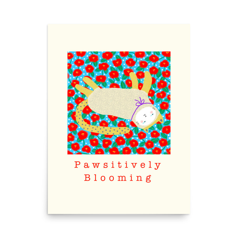 Pawsitively Blooming - Portrait Poster