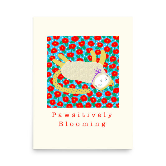 Pawsitively Blooming - Portrait Poster