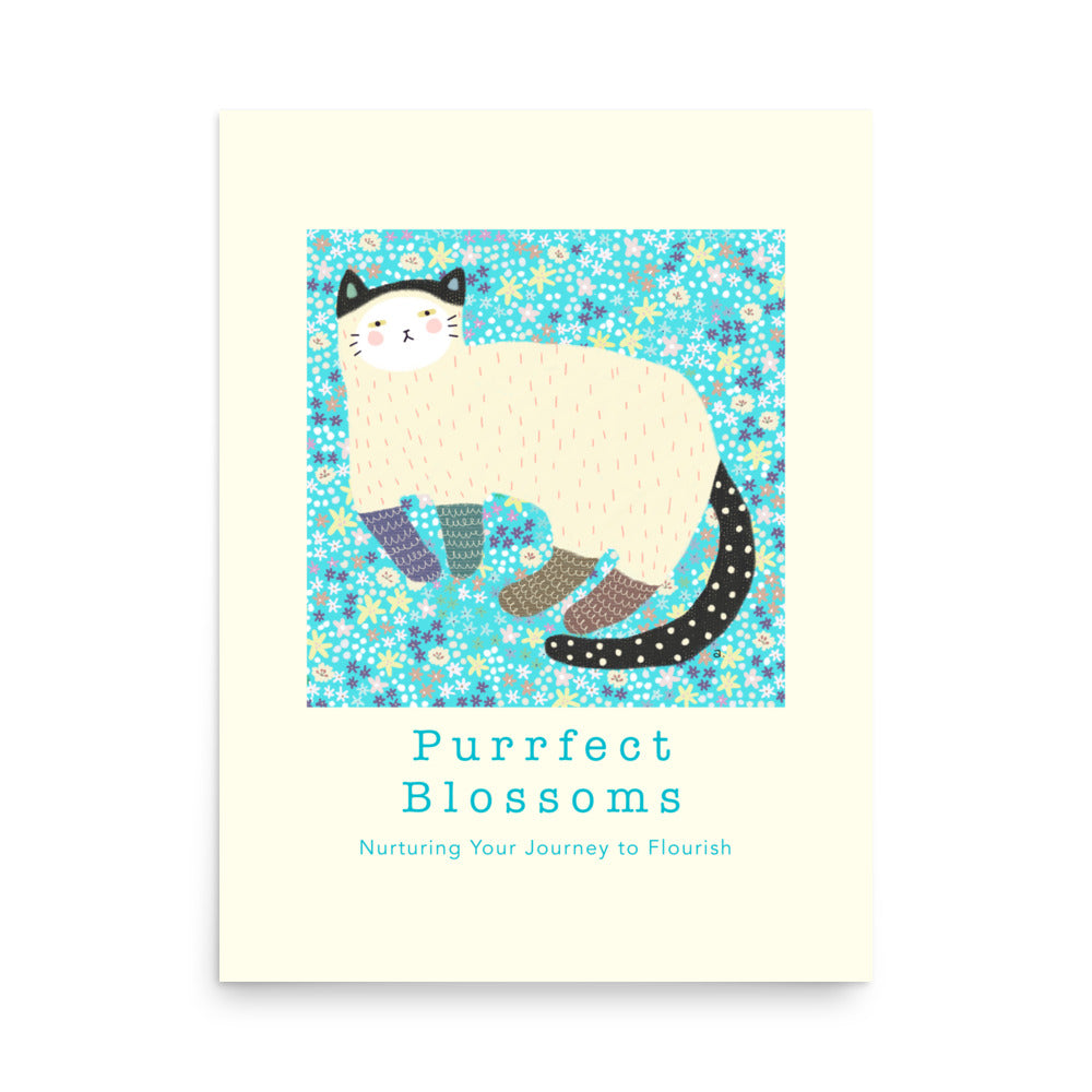 Purrfect Blossoms - Portrait Poster