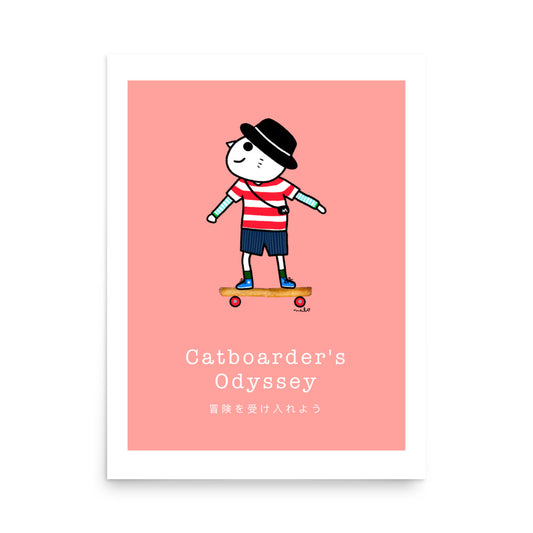Catboarder - Portrait Poster
