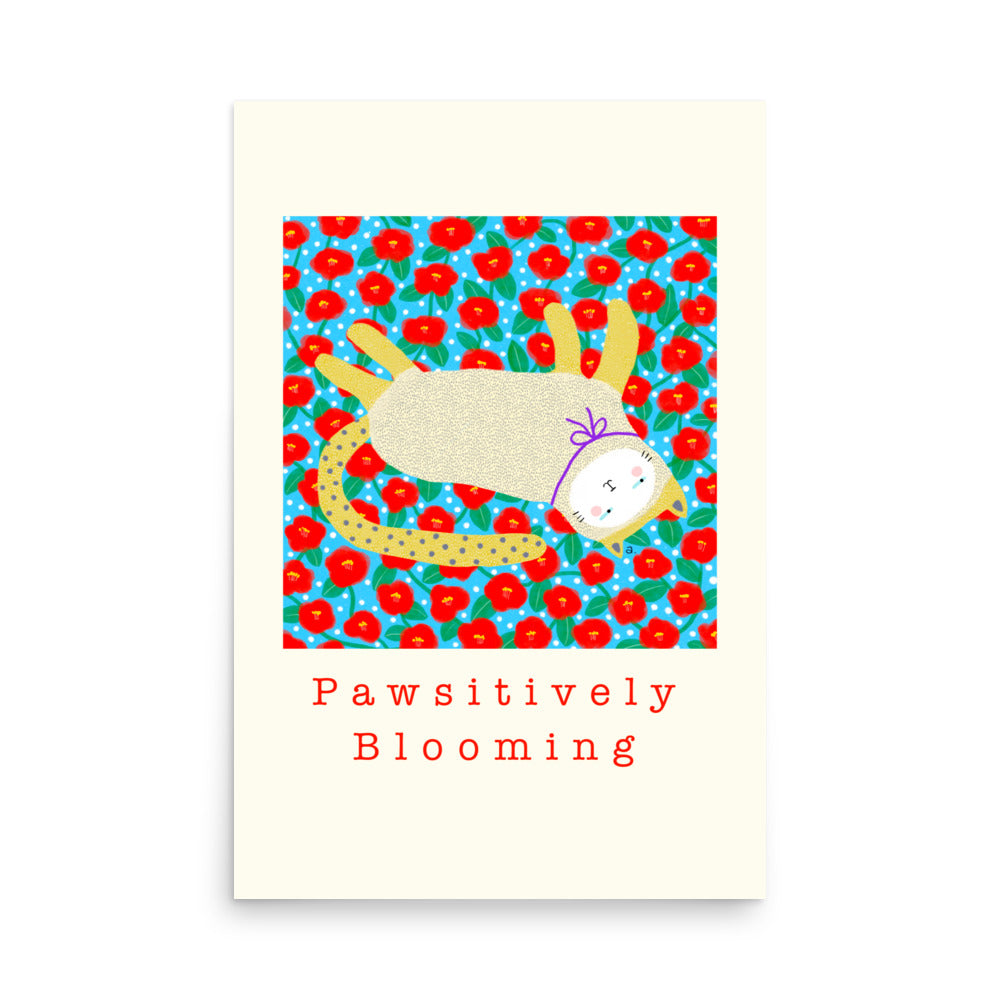 Pawsitively Blooming - Portrait Poster
