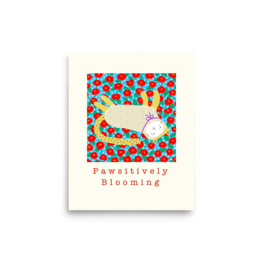 Pawsitively Blooming - Portrait Poster