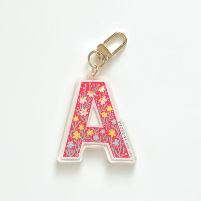 Letter A Affirmation Keychain – AWESOME Floral Acrylic Charm