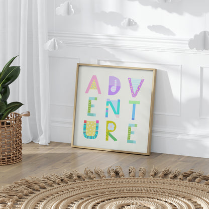 Adventure Poster (Cream White) - Pick Pop Prints