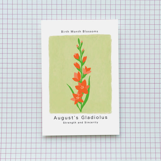 August's Gladiolus - Postcard