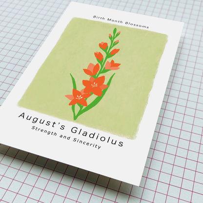 August's Gladiolus - Postcard