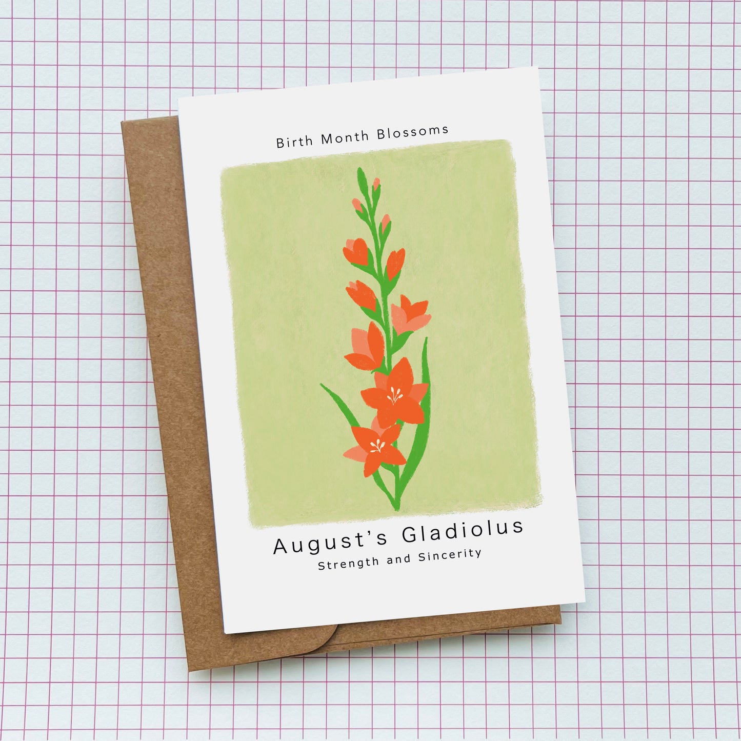 August's Gladiolus - Postcard