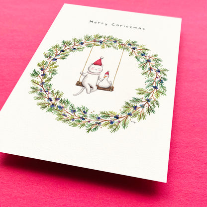 Christmas Winter Wreath - Postcard