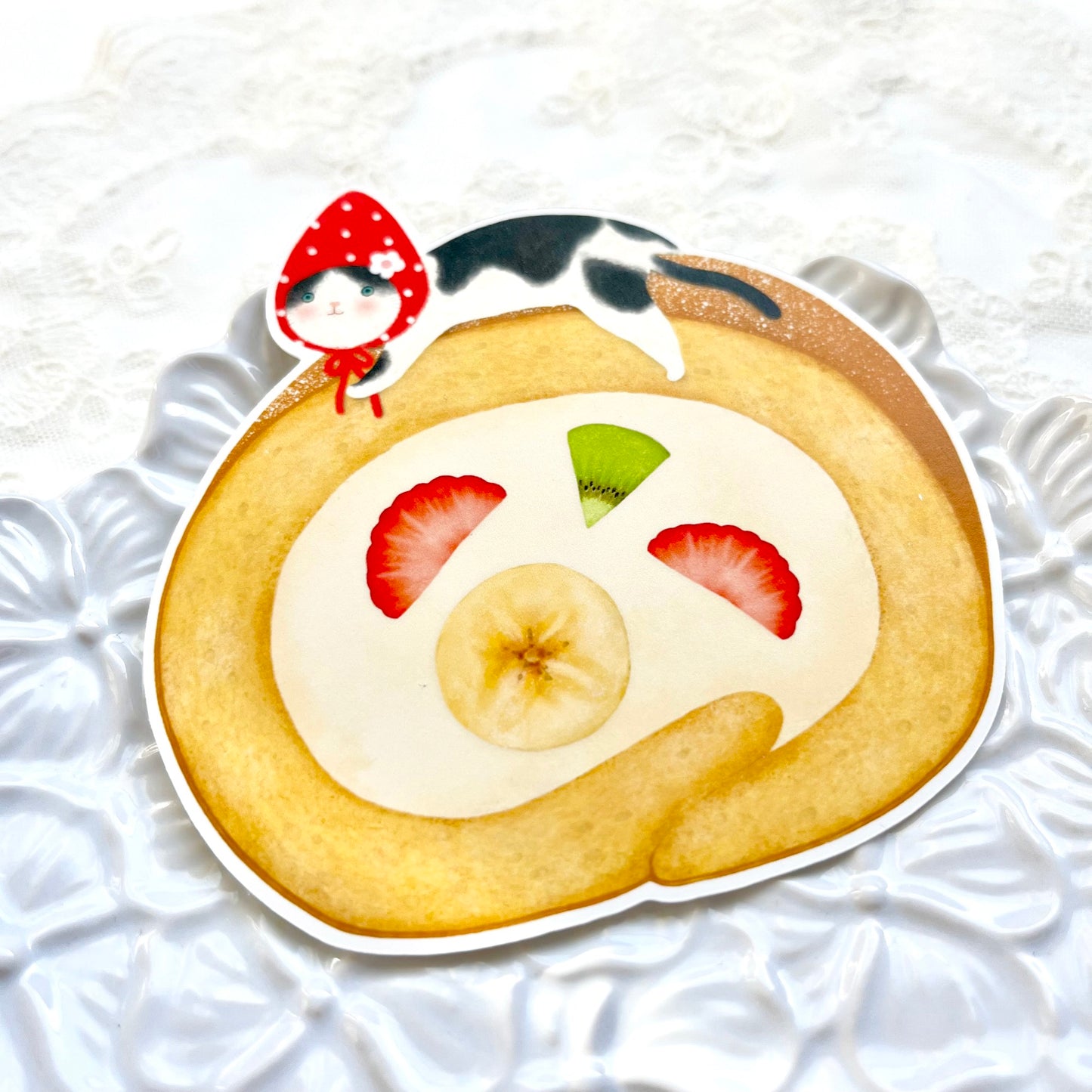Cream Roll Cat Message Card – Ba-ba-bakery Cats
