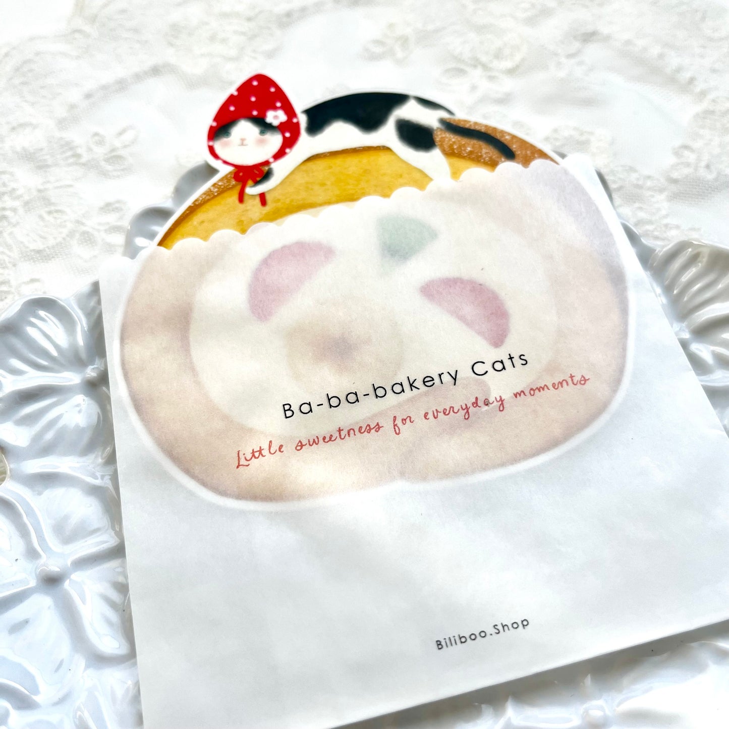 Cream Roll Cat Message Card – Ba-ba-bakery Cats