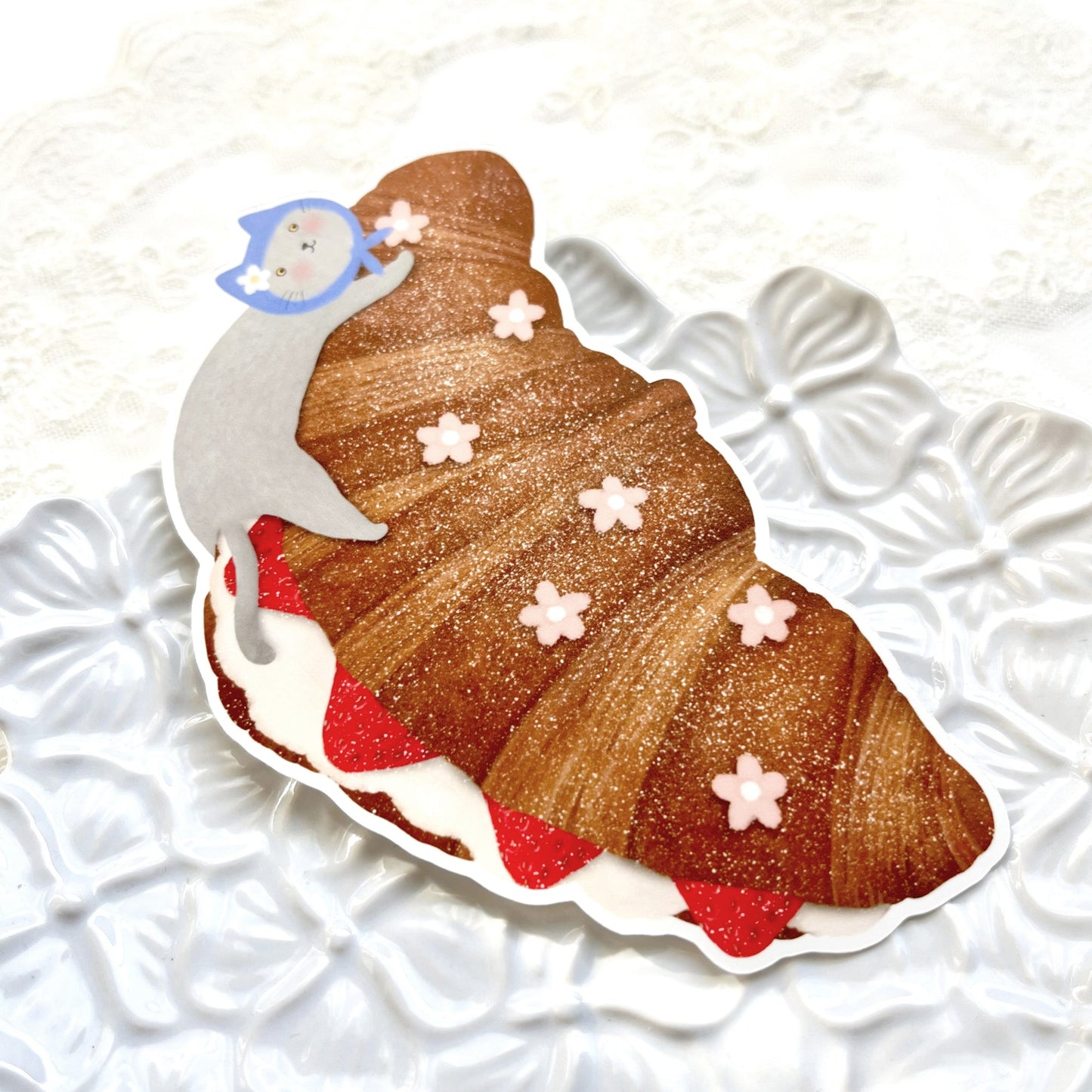 Croissant Cat Message Card – Ba-ba-bakery Cats
