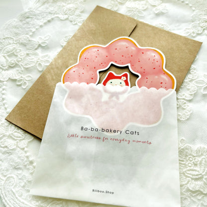 Donut Cat Message Card – Ba-ba-bakery Cats