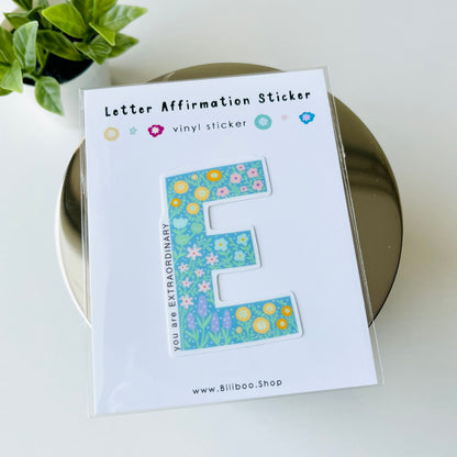 Letter E Sticker - you are EXTRAORDINARY