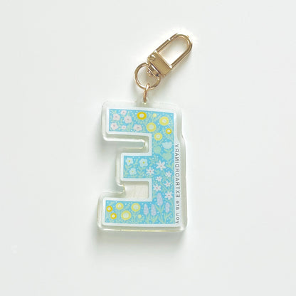 Letter E Affirmation Keychain – EXTRAORDINARY Floral Acrylic Charm