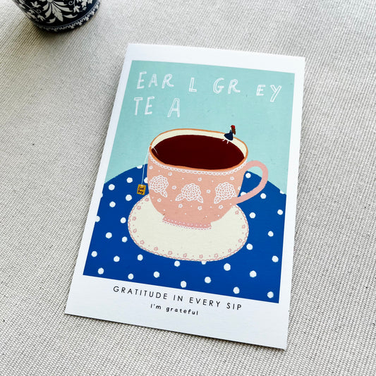 Thankful Table - Earl Grey Tea Postcard