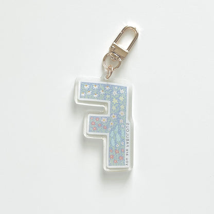 Letter F Affirmation Keychain – FABULOUS Floral Acrylic Charm