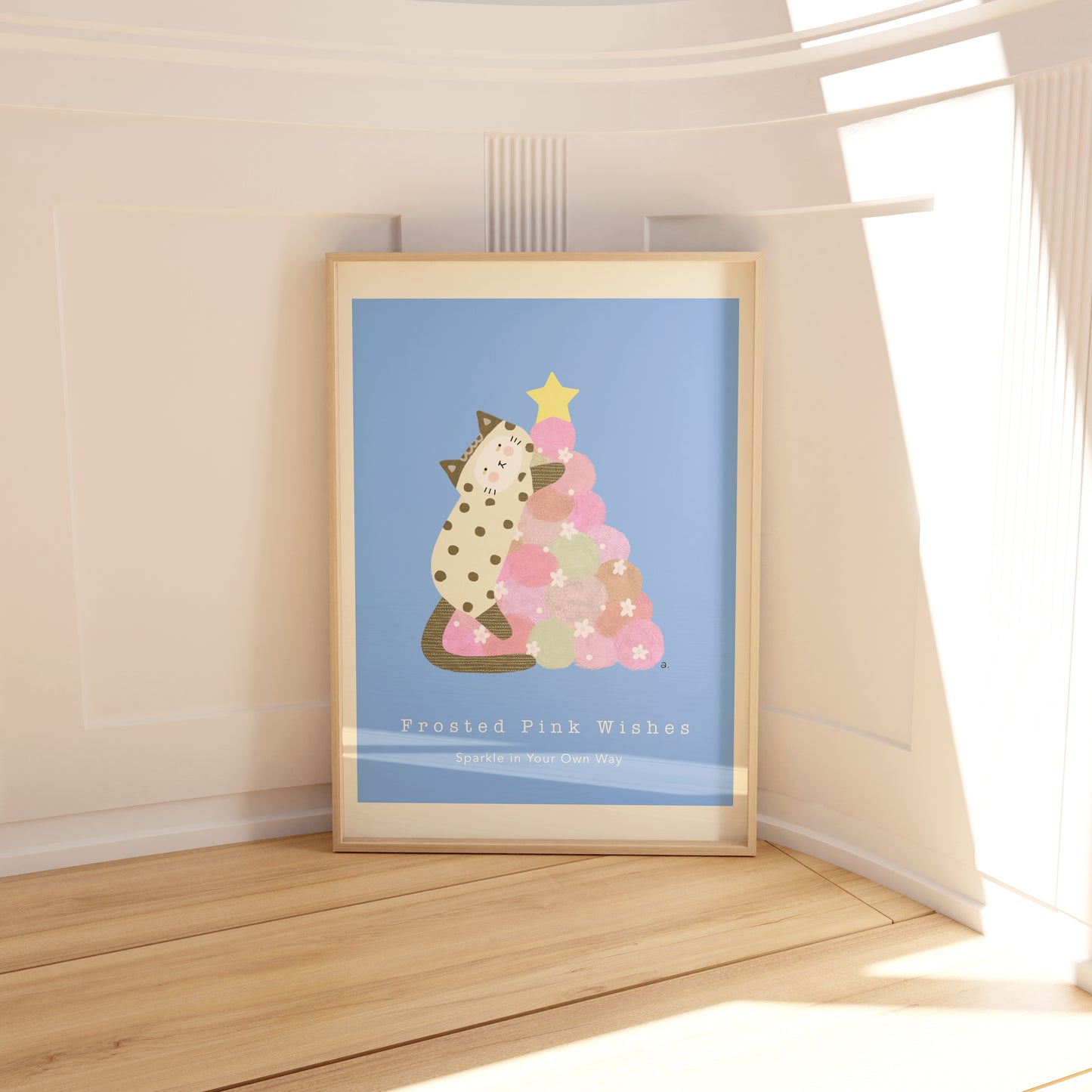 Frosted Pink Wishes Poster - Little Me Christmas Collection