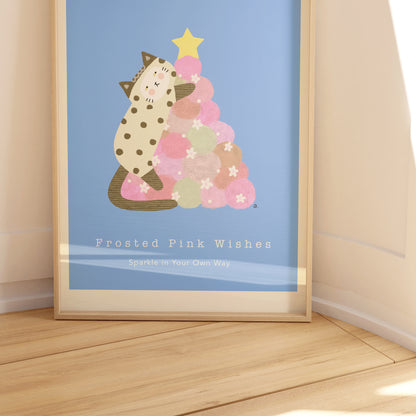 Frosted Pink Wishes Poster - Little Me Christmas Collection