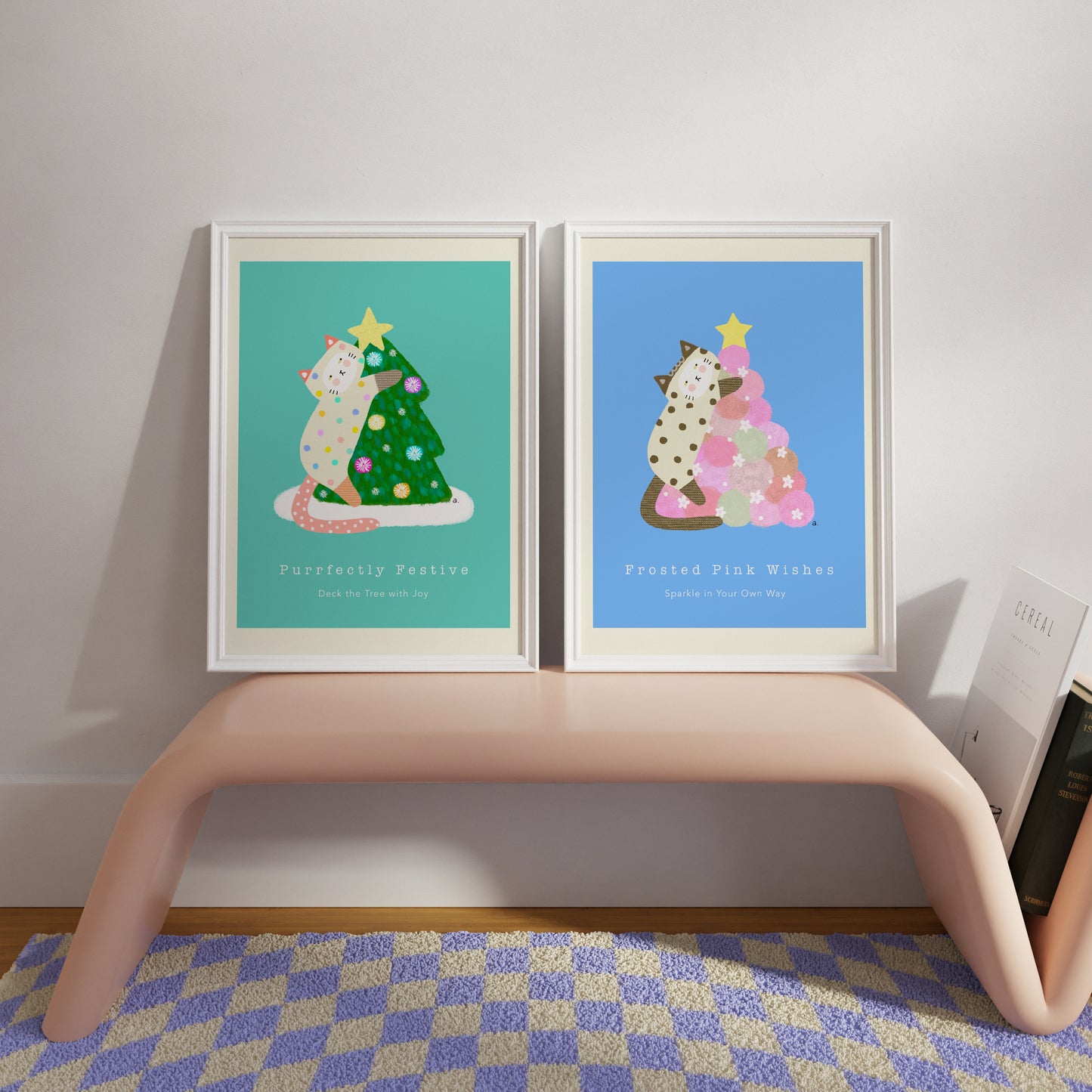 Frosted Pink Wishes Poster - Little Me Christmas Collection