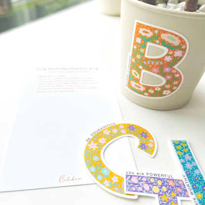 Letter O Sticker - you can OVERCOME any obstacles
