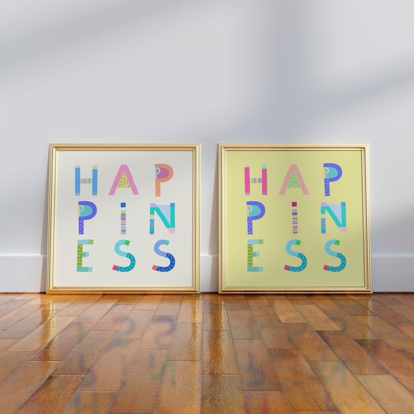 Happiness Poster (Soft Yellow) – Pick Pop Prints