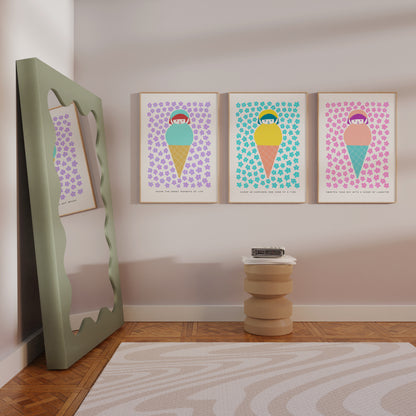 Scoop Up Happiness One Cone at a Time Poster | Inspirational and Playful Art