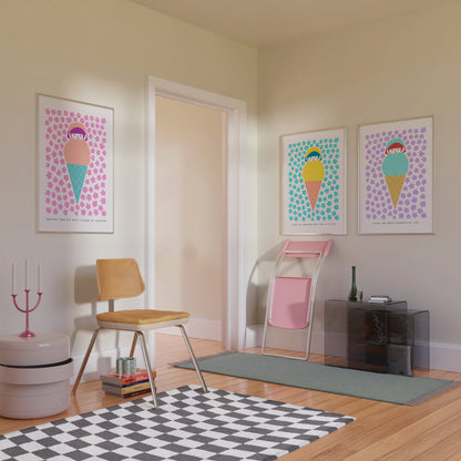 Scoop Up Happiness One Cone at a Time Poster | Inspirational and Playful Art