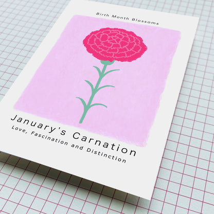 January's Carnation - Postcard