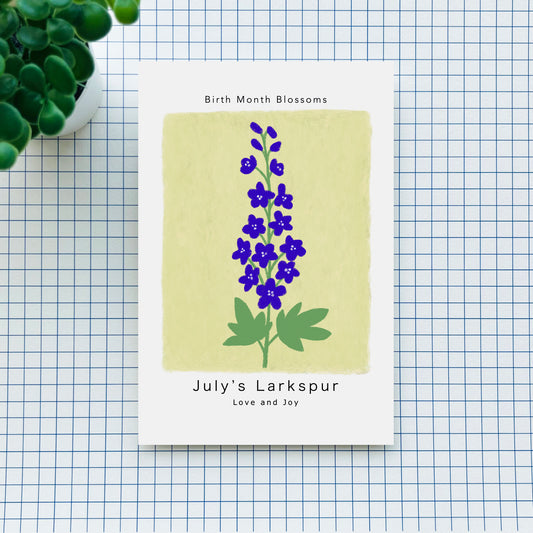 July's Larkspur - Postcard