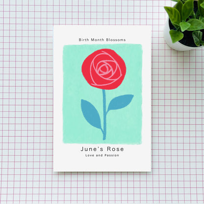 June's Rose - Postcard