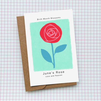 June's Rose - Postcard