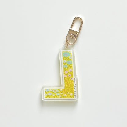 Letter L Affirmation Keychain – LOVED Floral Acrylic Charm