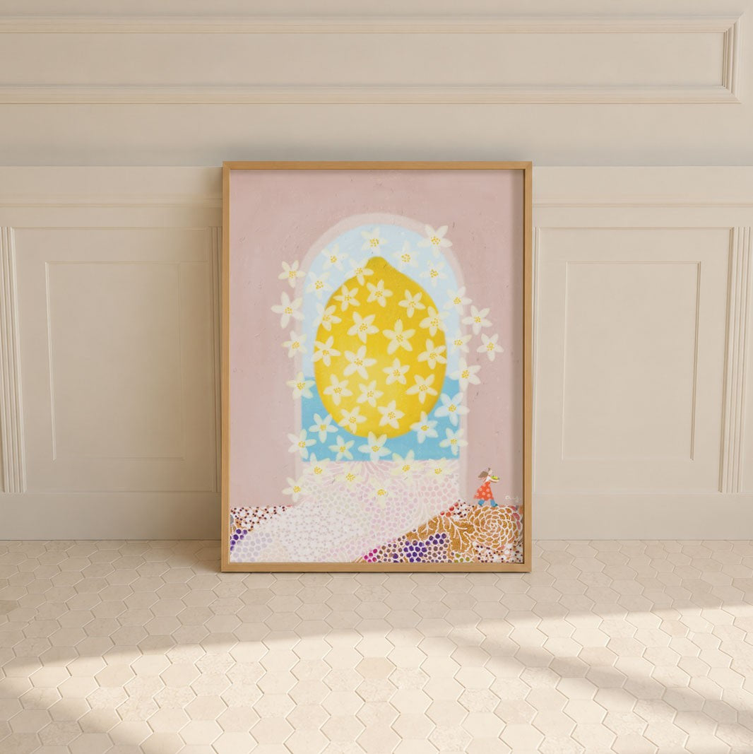 Lemon Illustration - The Fruit Story Poster Mockup