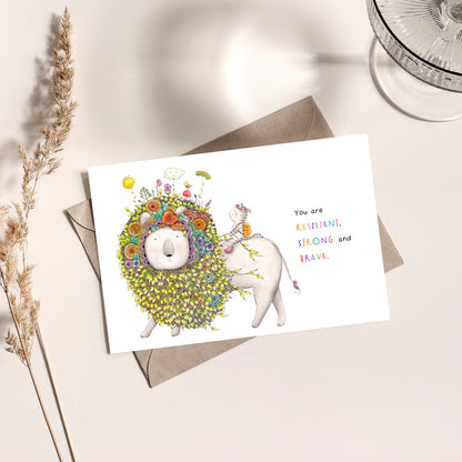 Lion and Cat - Postcard