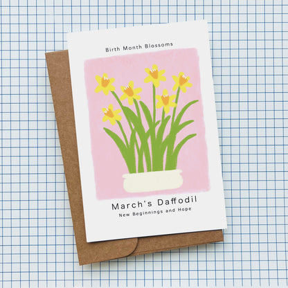 March's Daffodil - Postcard