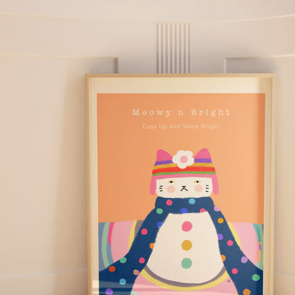 Meowy n Bright Poster - Little Me Christmas Collection