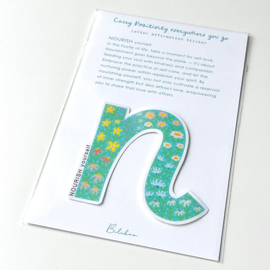 Letter N Sticker - NOURISH yourself