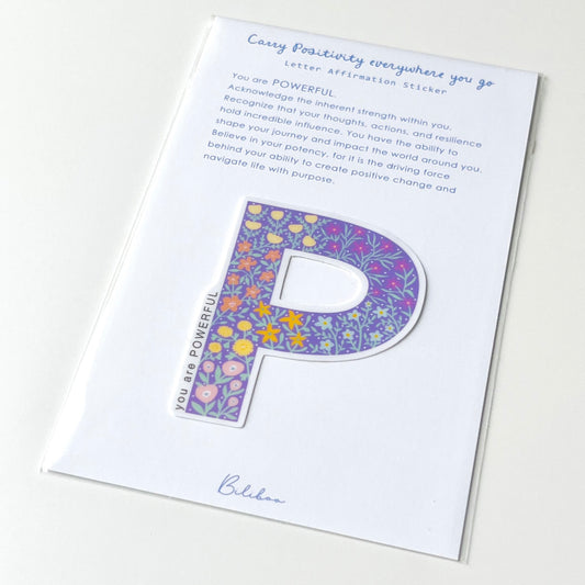 Letter P Sticker - you are POWERFUL