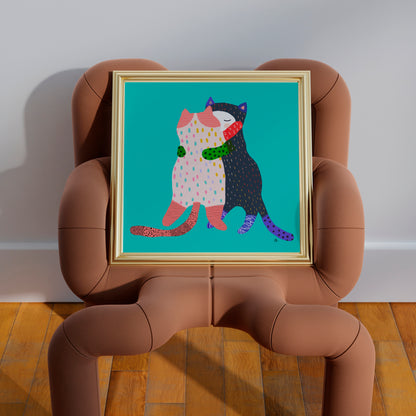 Purrfect Connection - Square Poster