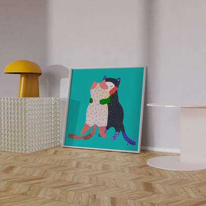 Purrfect Connection - Square Poster