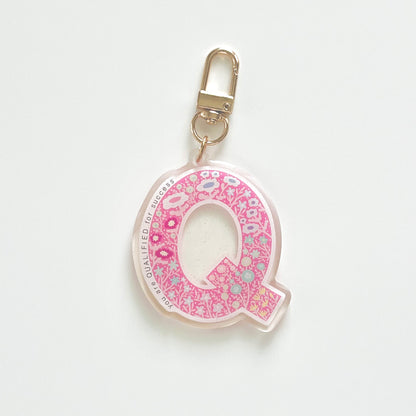 Letter Q Affirmation Keychain – QUALIFIED Floral Acrylic Charm