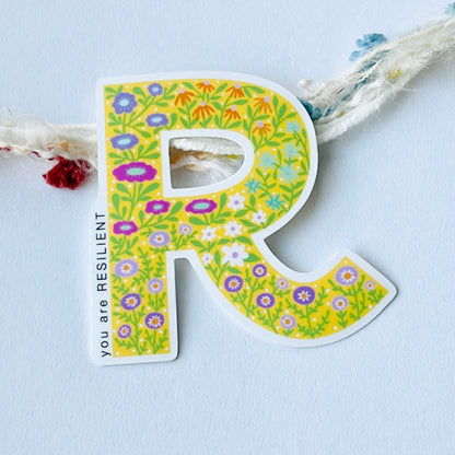 Letter R Sticker - you are RESILIENT