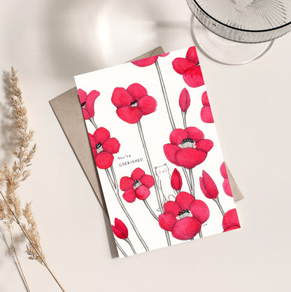 Red Flowers - Postcard