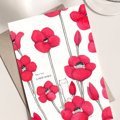 Red Flowers - Postcard